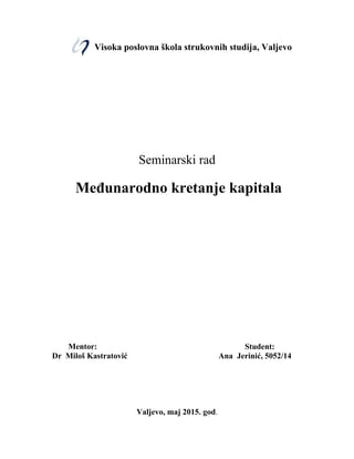 Međunarodno kretanje kapitala