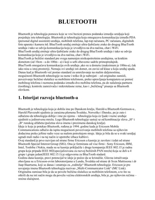 Bluetooth tehnologija