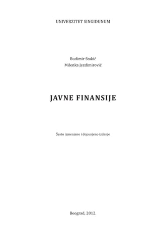 Javne finansije (Budimir Stakić)