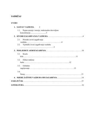 Izvori zagađivanja vazduha