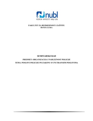 Poslovi policije po zakonu o unutrasnjim poslovima