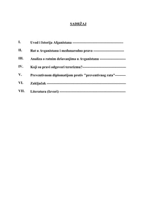 Rat u Avganistanu  – Medjunarodno javno pravo