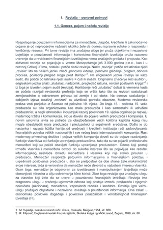 Revizija – Osnovni pojmovi