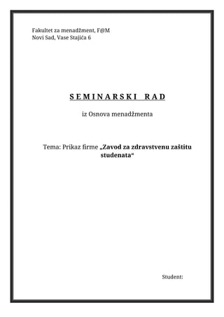 Prikaz firme „Zavod za zdravstvenu zaštitu studenata“