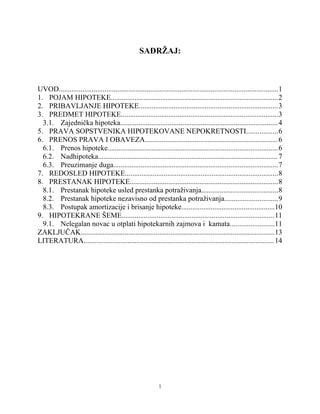 Hipoteka kao instrument obezbeđenja potraživanja