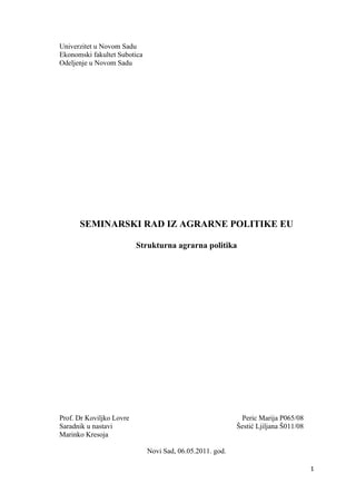 Strukturna agrarna politika