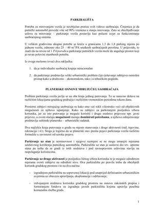 Planiranje parkirališta: urbanistički i saobraćajni aspekti