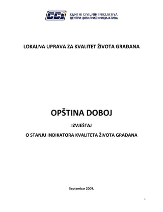 Izveštaj o stanju indikatora kvaliteta života građana