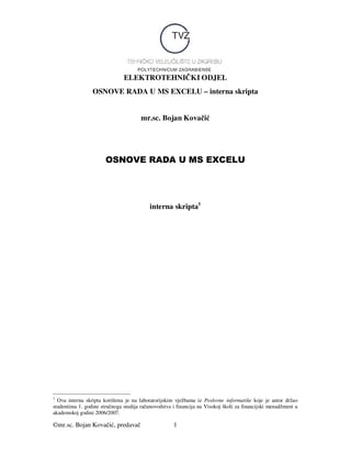 Osnove rada u Microsoft Excel-u