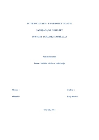 Mobilni telefon u saobracaju