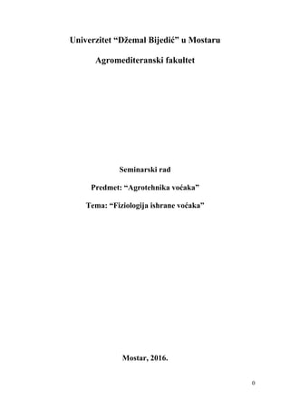 Fiziologija ishrane voćaka