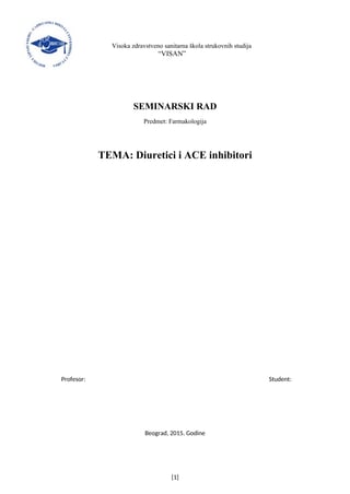 Diuretici i ACE inhibitori