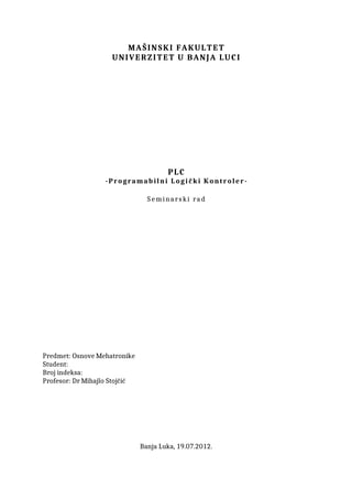 PLC – Programmable Logic Controller