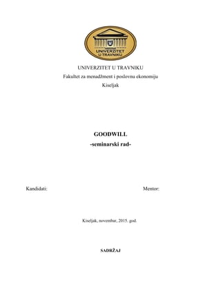 Goodwill: seminarski rad