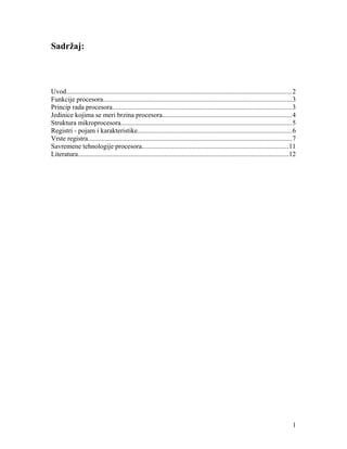 Struktura i funkcije procesora