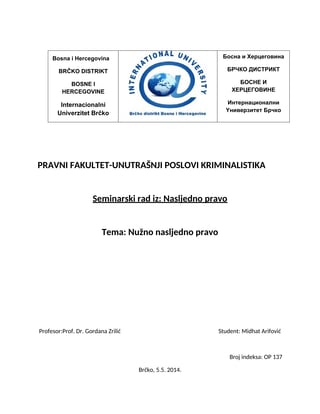 Nužno nasljedno pravo