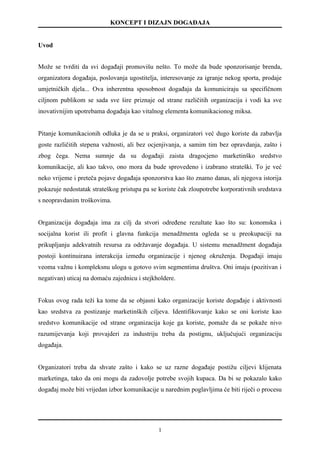 Koncept i dizajn događaja