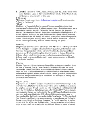 Istorija Kanade: od preistorije do modernog doba