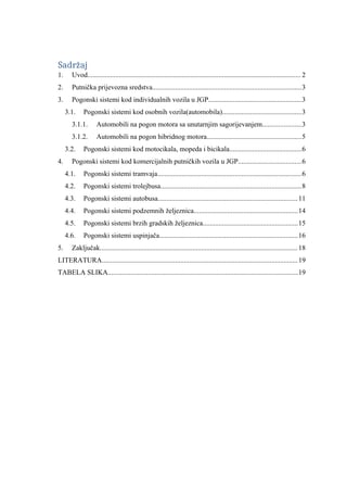 Pogonski sistemi modova Javnog gradskog prijevoza