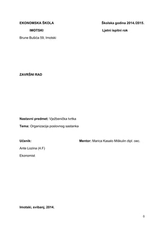 Organizacija poslovnog sastanka