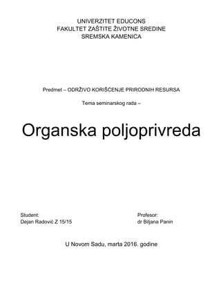 Organska poljoprivreda