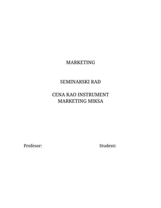 Cena kao instrument marketing miksa