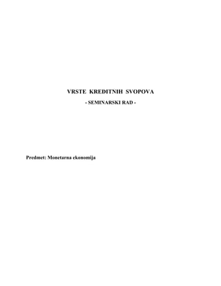 Vrste kreditnih svopova