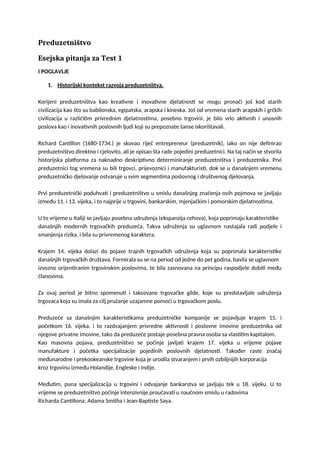 Preduzetništvo (esejska pitanja)