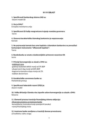 Bankarstvo (I kolokvijum)