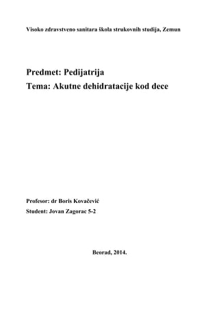 Akutne dehidratacije kod dece