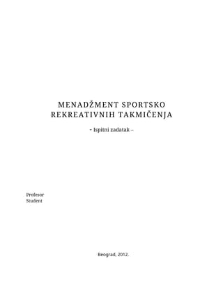 Menadžment sportsko rekreativnih takmičenja