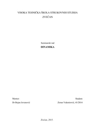 Dinamika: seminarski rad