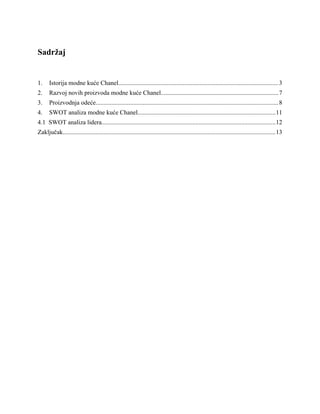 Swot analiza lidera Gabirele Coco Chanel