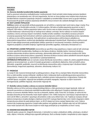 Biologija: osnovne ekološke karakteristike ljudske populacije