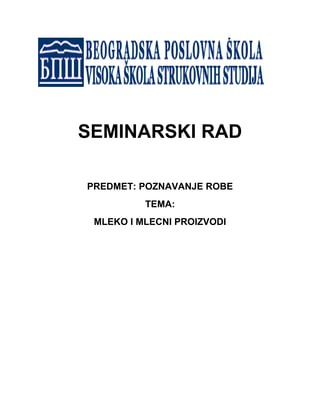 Mleko i mlecni proizvodi