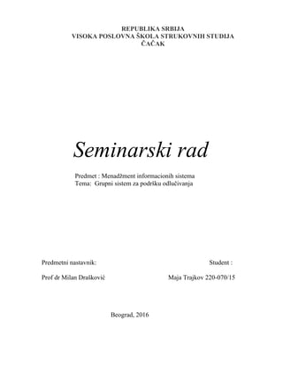 Grupni sistem za podršku odlučivanja