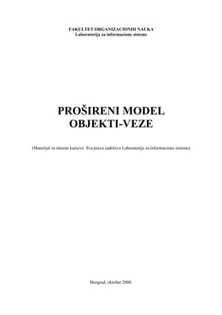 Prošireni model objekti- veze (PMOV)