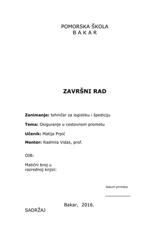 Osiguranje u drumskom transportu