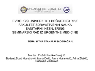 Hitna stanja u saobracaju