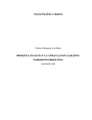 Primjena its sustava u upravljanju garažno parkirnim objektima
