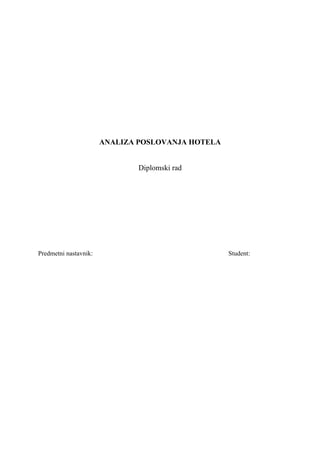 Analiza ekonomicnosti na primeru preduzeca iz proizvodne delatnosti