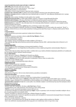 Istorija umetnosti – Renesansa