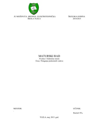 Polaganje podzemnih vodova