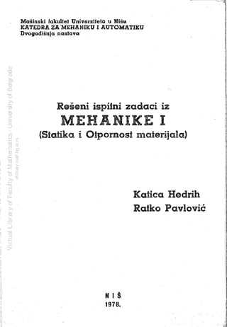 Reseni ispitni zadaci iz Mehanike