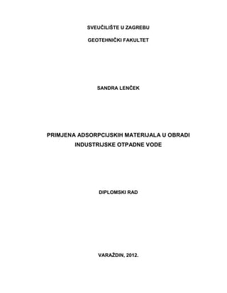 Primjena adsorpcijskih materijala u obradi industrijske otpadne vode