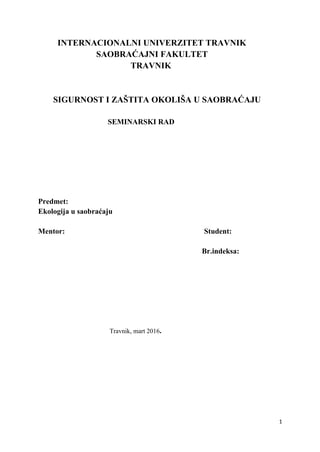 Ekologija u saobracaju