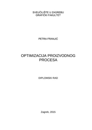 Optimizacija proizvodnog procesa