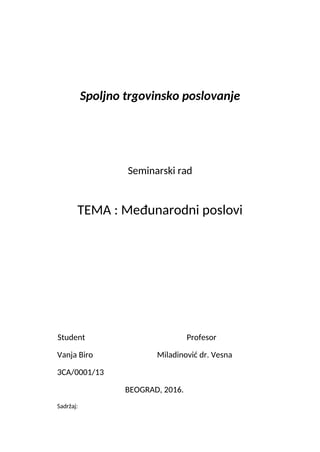 Medjunarodni poslovi