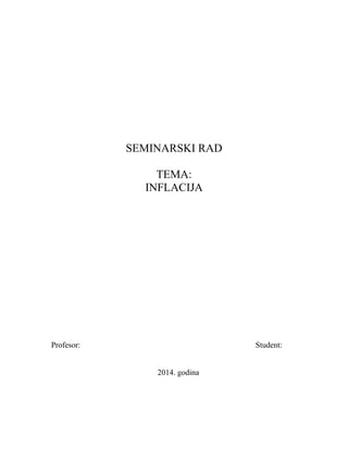 Inflacija: pojam, uzroci, posledice i mere za suzbijanje