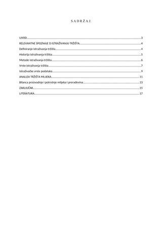 Analiza trzista mlijeka